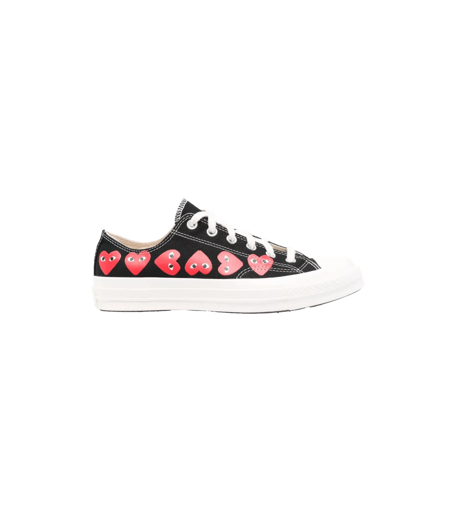 Comme des Garcons Play Sneakers - Multi Heart Converse Chuck Taylor 70 Low-Top-Sneak - Gr. 6 - in Schwarz - für Damen