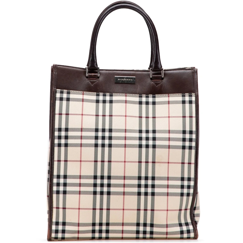 Burberry Shopper House Check Canvas Tote braun