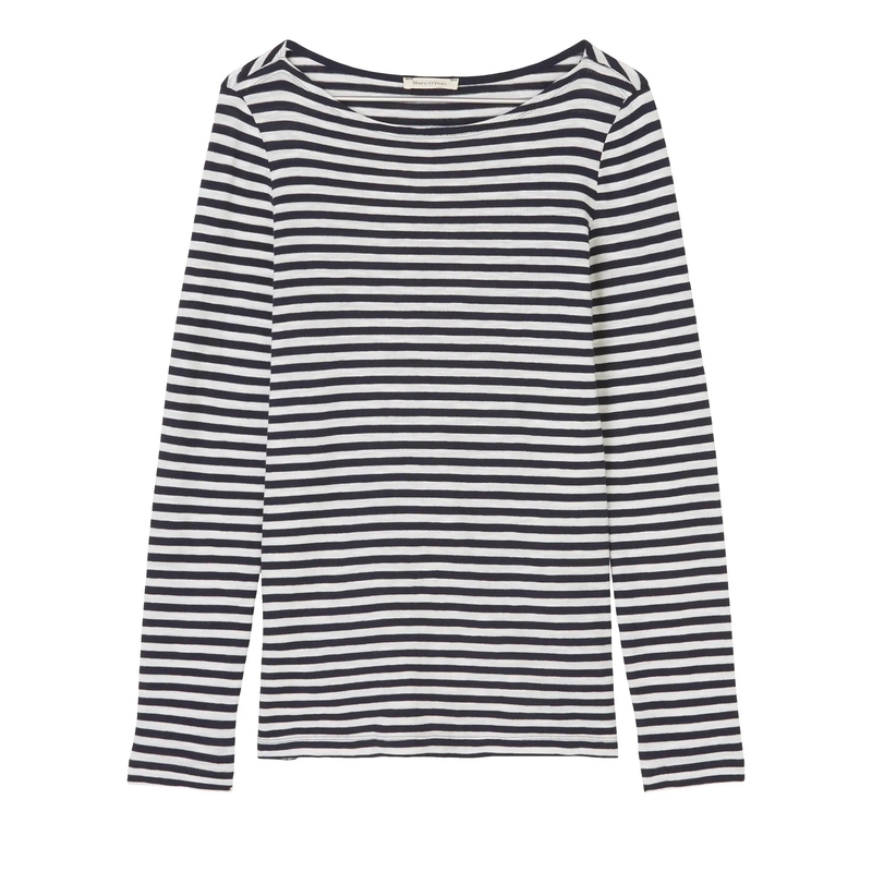 Marc O´Polo  T-shirt, long sleeve, boat neck, st multi/night sky