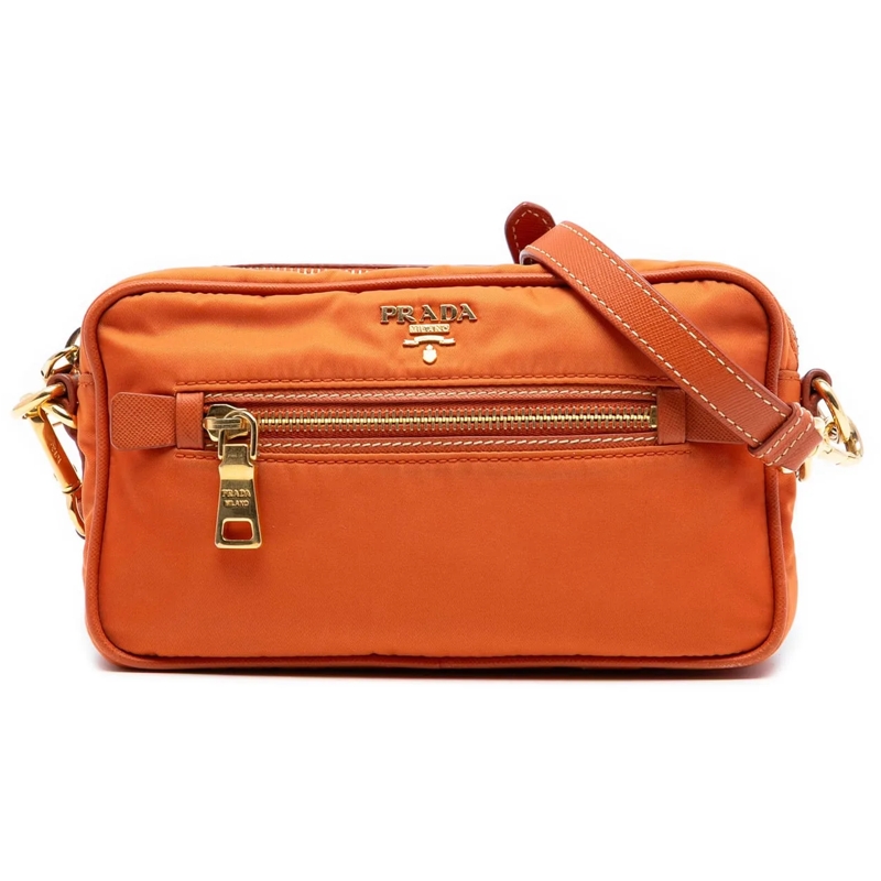 Prada Schultertasche Small Tessuto Front Pocket Camera Bag orange
