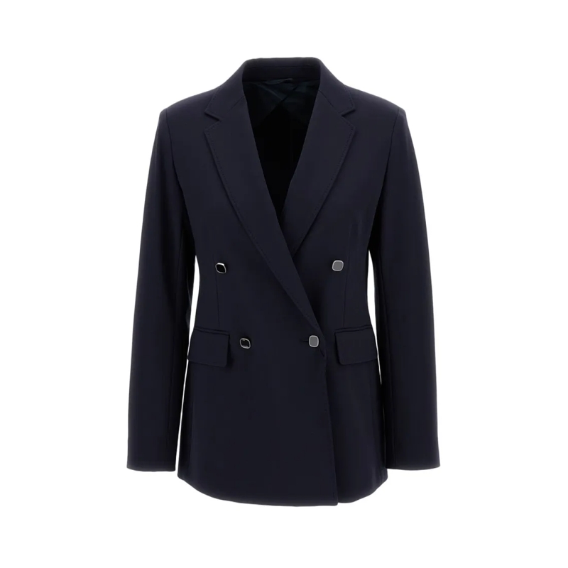 Max Mara Blazer Double-Breasted Punto Milano Jersey Blazer With Ta Black