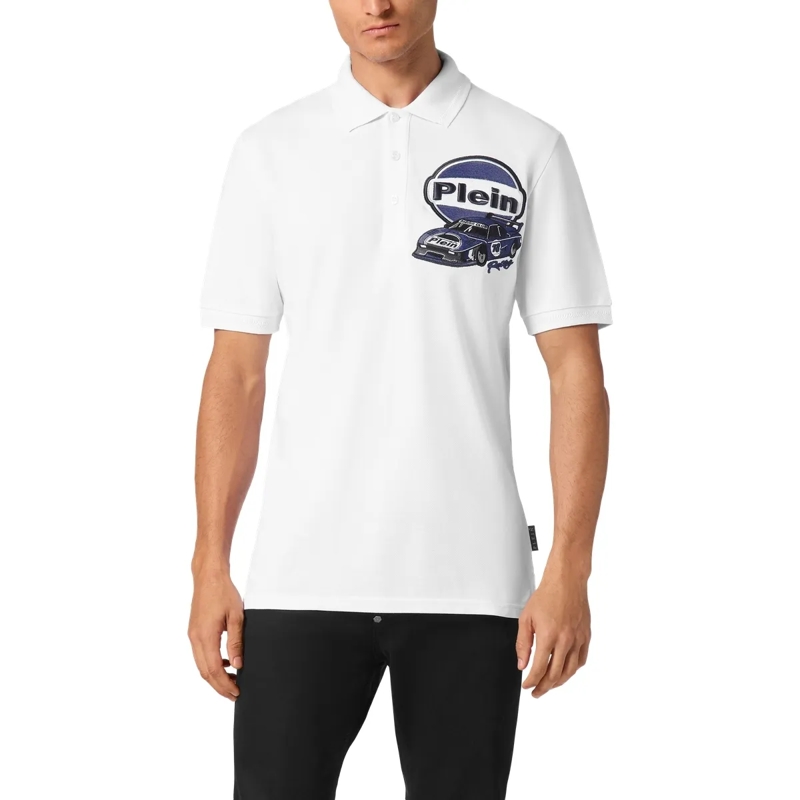 Philipp Plein Top Poloshirt Racing weiss(Image 3)