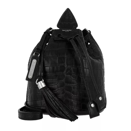 Saint Laurent YSL Emmanuelle Bucket Bag Fake Croco Black Bucket Bag