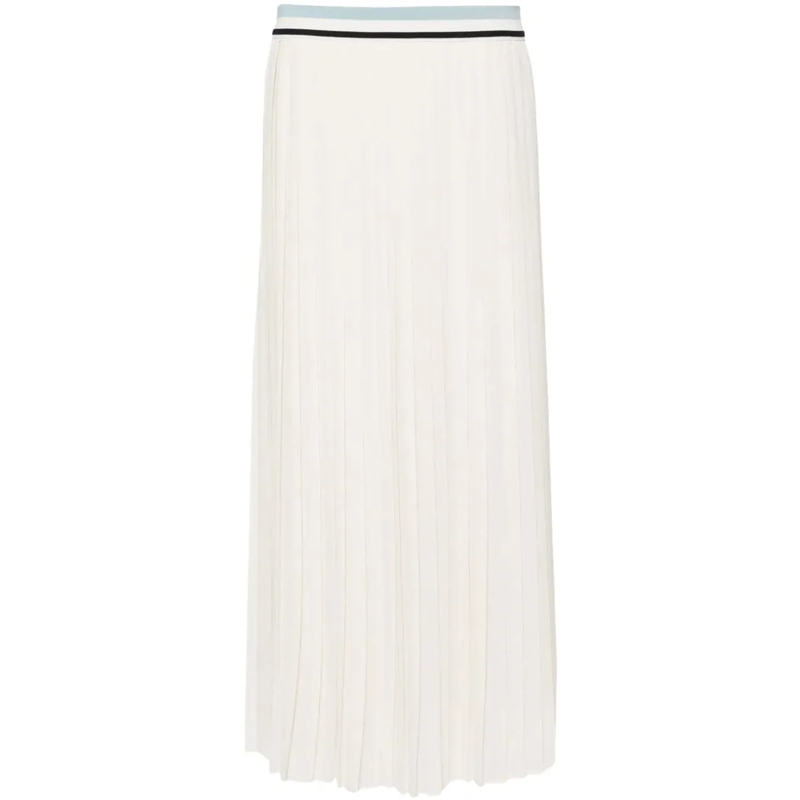 Moncler Midirock Pleated Logo Midi Skirt weiß