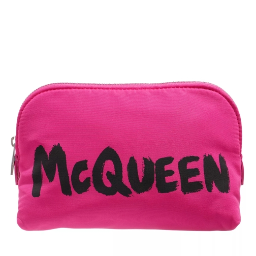 Alexander McQueen Medium Zip Pouch Pink Black Necessaire