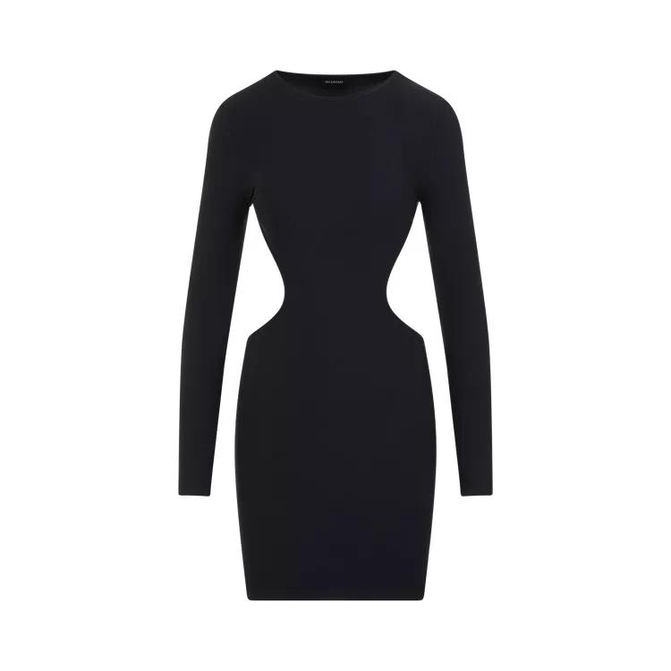 Balenciaga - Cut Out Black Polyamide Mini Dress - Größe M - black