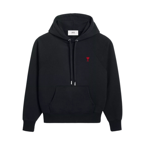 AMI Paris Hoodie mit rotem Ami De Coeur Logo black black 