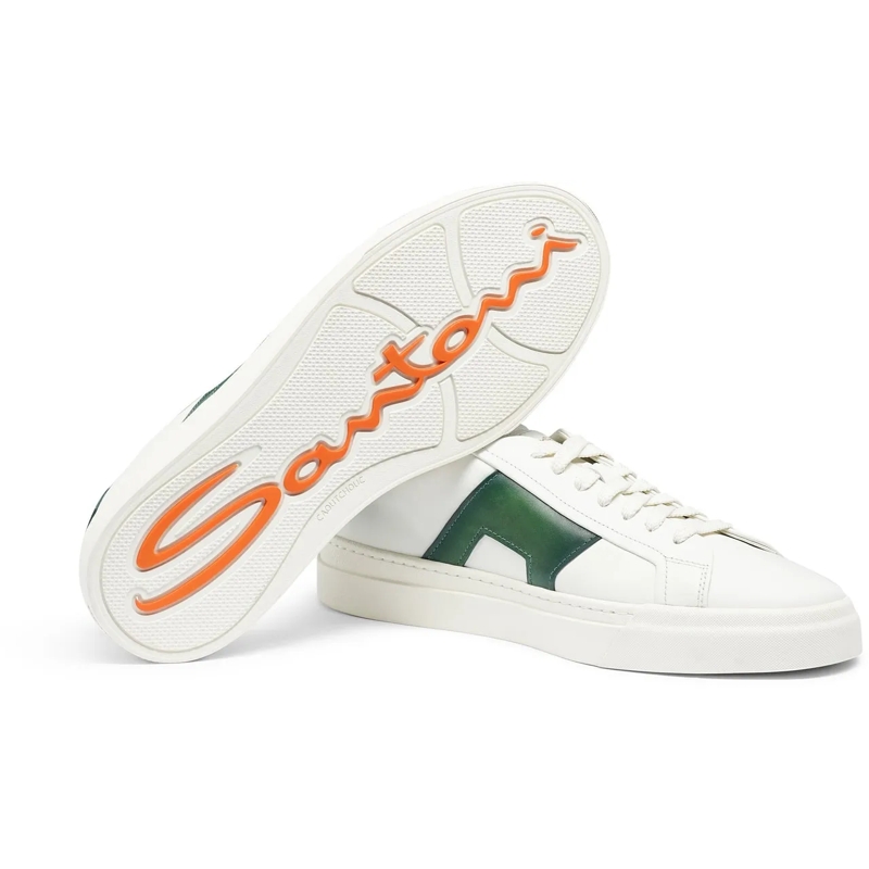 Santoni Schnürschuhe Sneakers aus Leder Grün(Image 4)