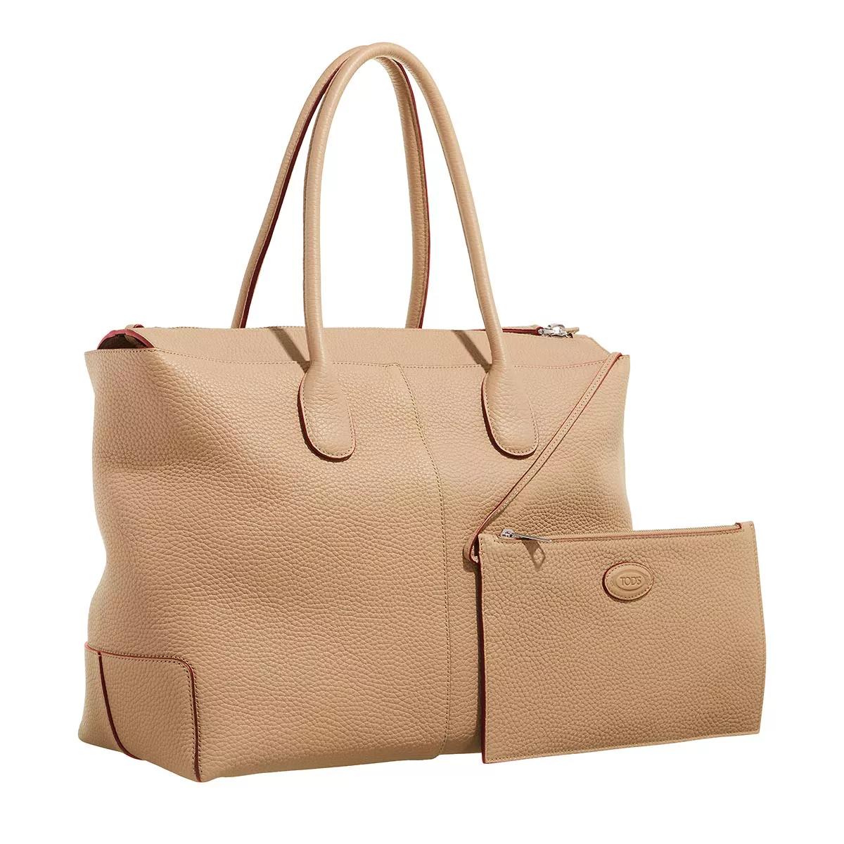 Tod s Large Leather Tote Bag Beige Shopping Bag