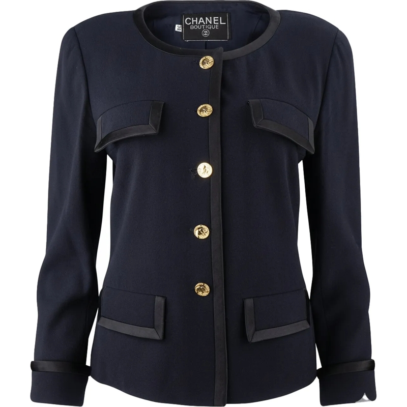 Chanel Übergangsjacke Chanel Classic First Lady Jacket (DE36 / FR38) blau