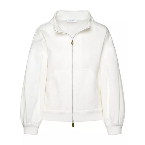 Max Mara Gastone' Crop Jacket In White Cotton Blend White 
