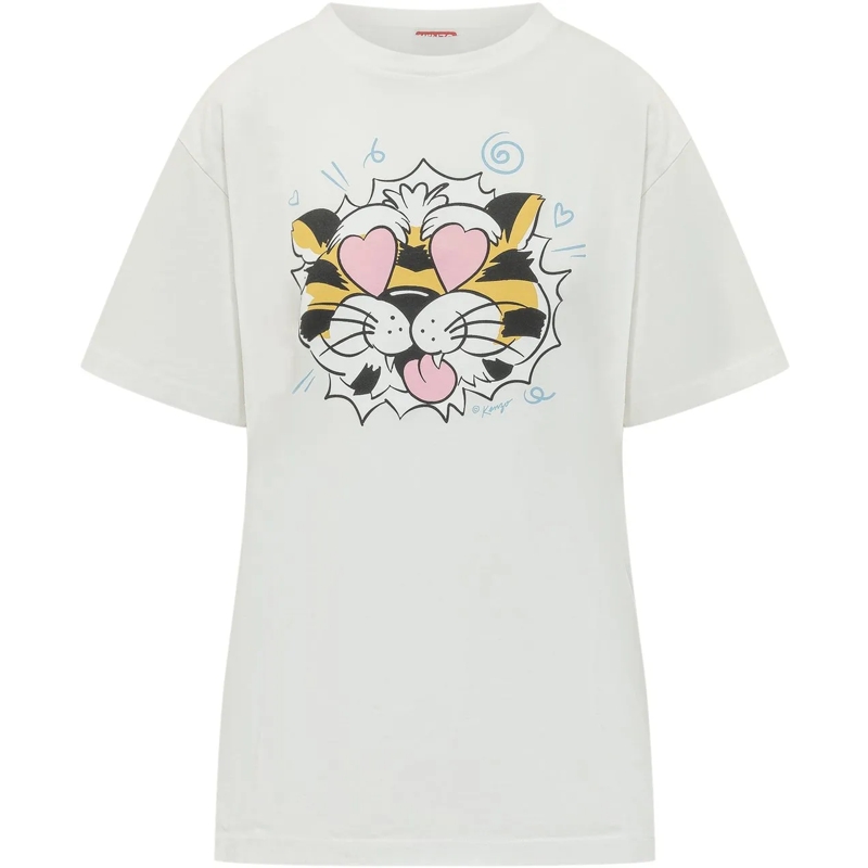 Kenzo T-shirt T-Shirt Oversize con Stampa Tigre weiß