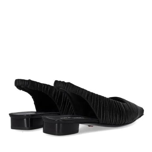 Halmanera Ballerine Fold Black Slingback Ballet Flat Shoe Black (Image 2)