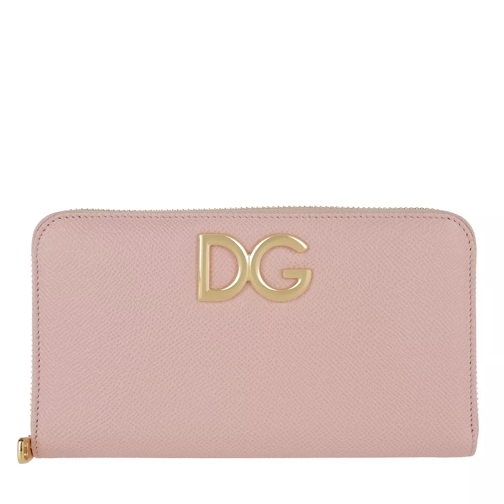 Dolce&Gabbana Small Zip Around Wallet Rose Portefeuille à fermeture Éclair