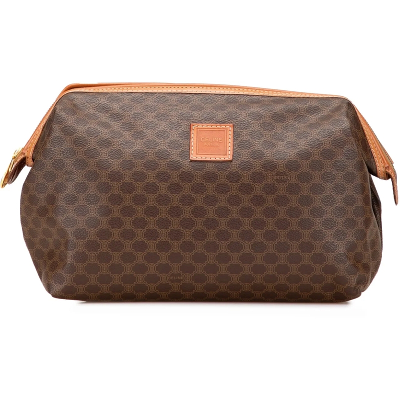 Celine Clutch Macadam Coated Canvas Clutch braun