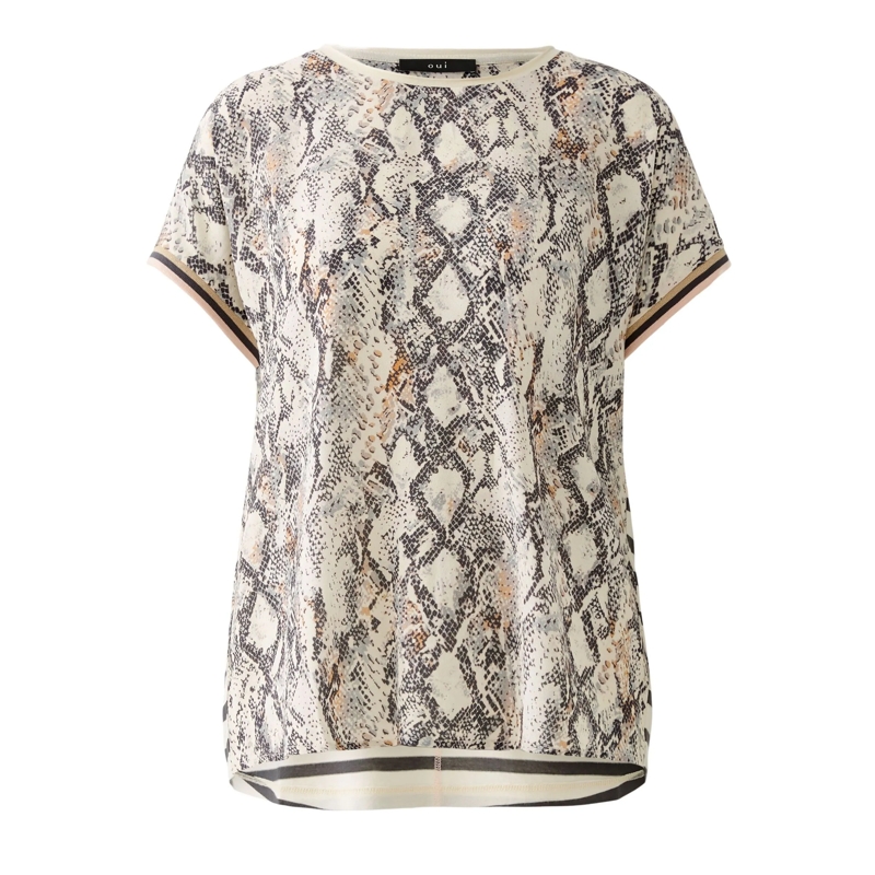 Oui Bluse Blusenshirt hell-braun