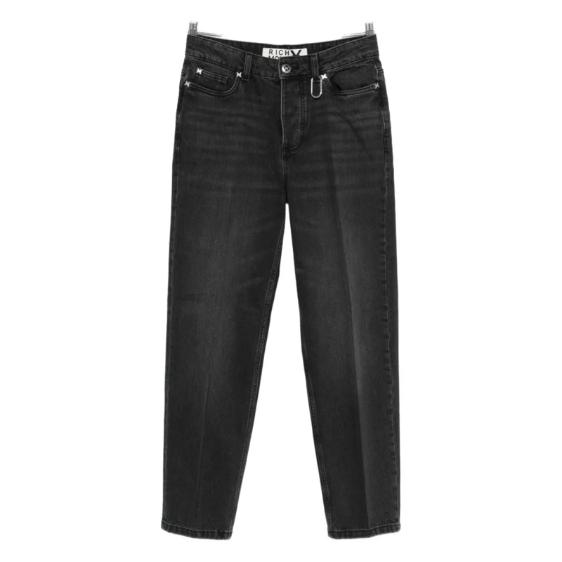 John Richmond Jeans Tailored Black Jeans With Subtle Ring Detail Black