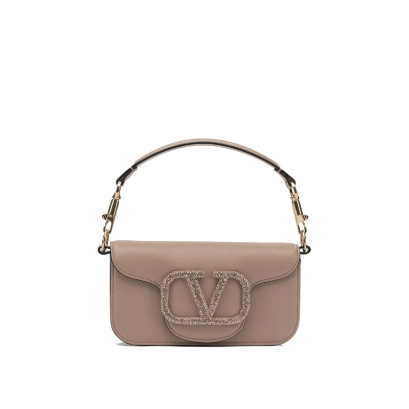 Valentino Garavani Schultertasche Locò Leather Small Handbag Brown