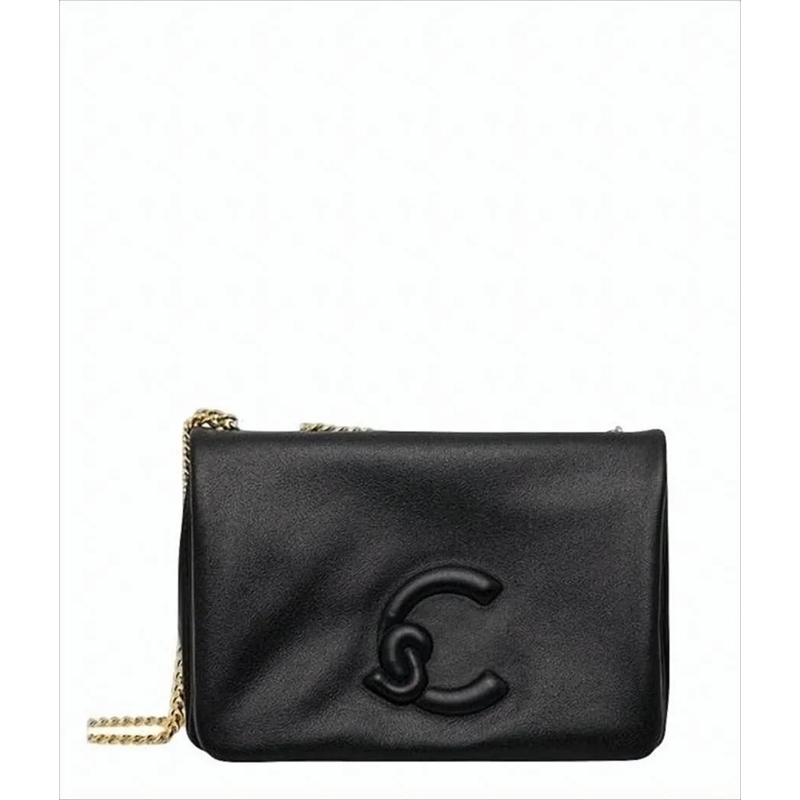 Coccinelle Schultertasche Structured Black Leather Handbag White