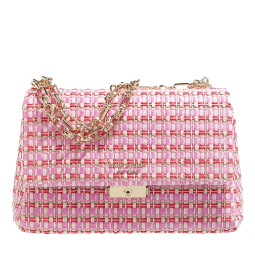 Kate Spade New York Carlyle Raffia Tweed Medium Shoulder Bag Pink Multi Crossbody Bag