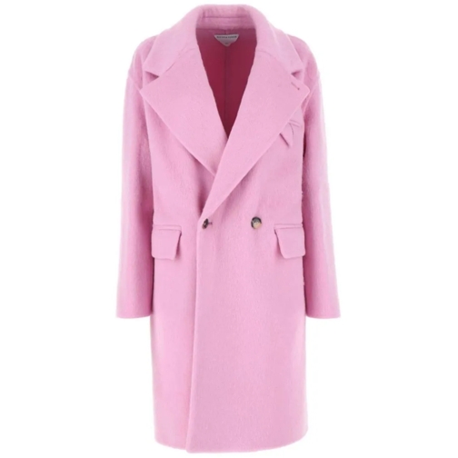 Bottega Veneta Übergangsmäntel Ultra Pink Alpaca Coat Pink