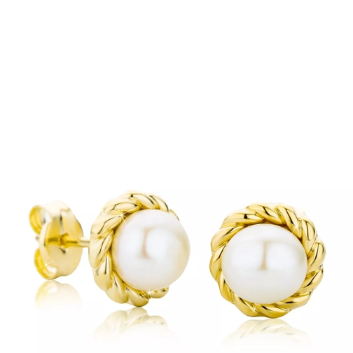 BELORO Ladies' 9ct Pearl Stud Earrings Yellow Gold Clou d'oreille