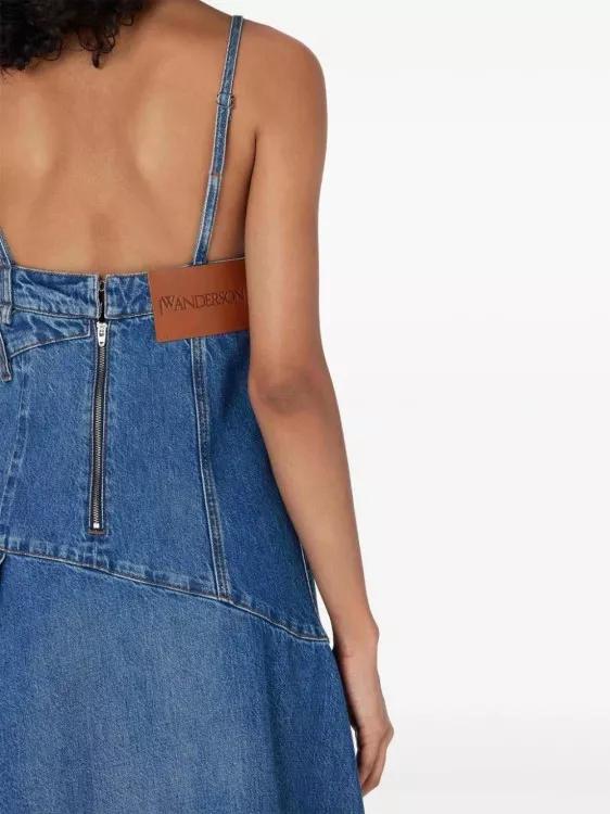 J.W.Anderson Asymmetric Cotton Denim Dress Blue | Mini Jurken