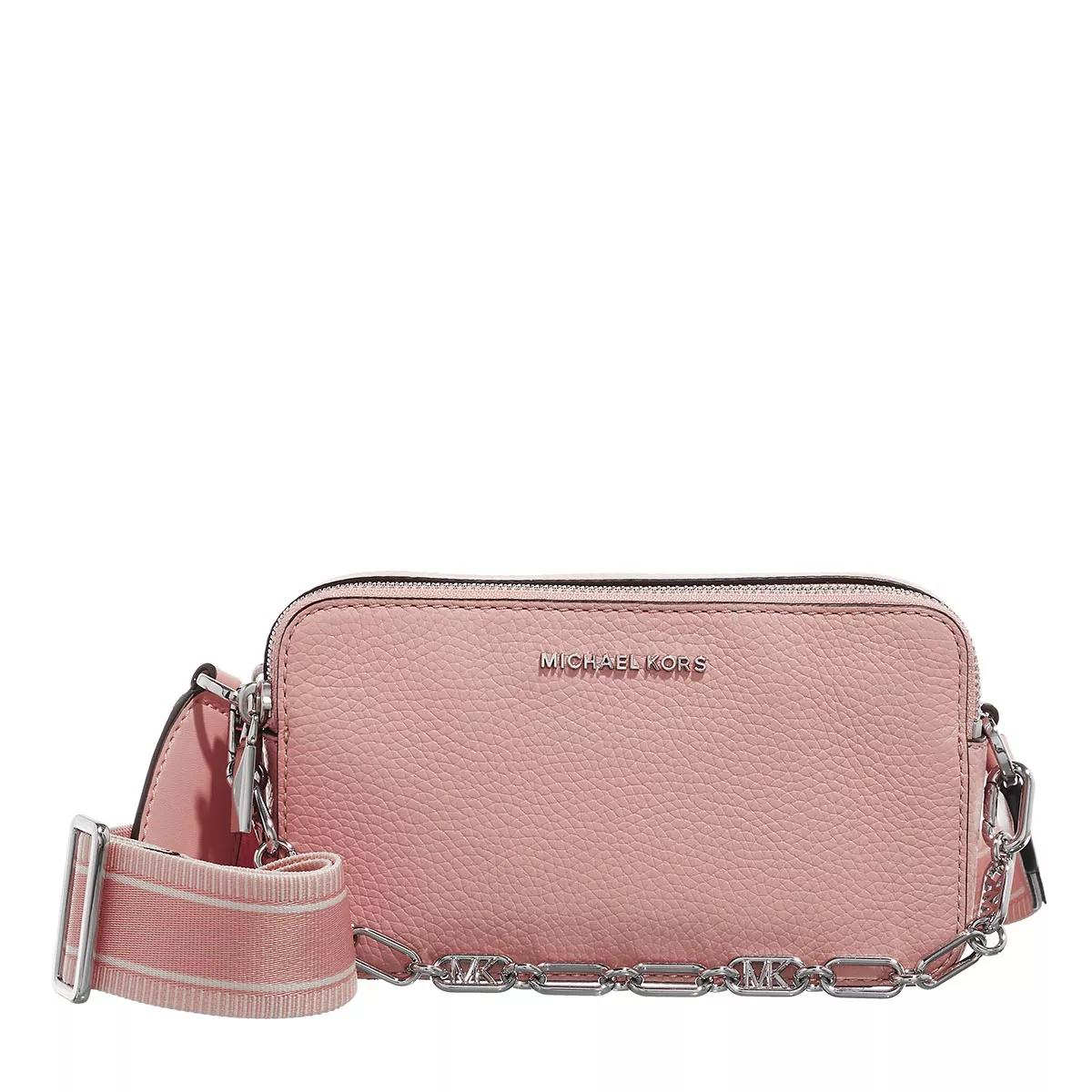 Michael Kors Jet Set Small Double Zip Camera Chain Crossbody Pink Sac pour appareil photo