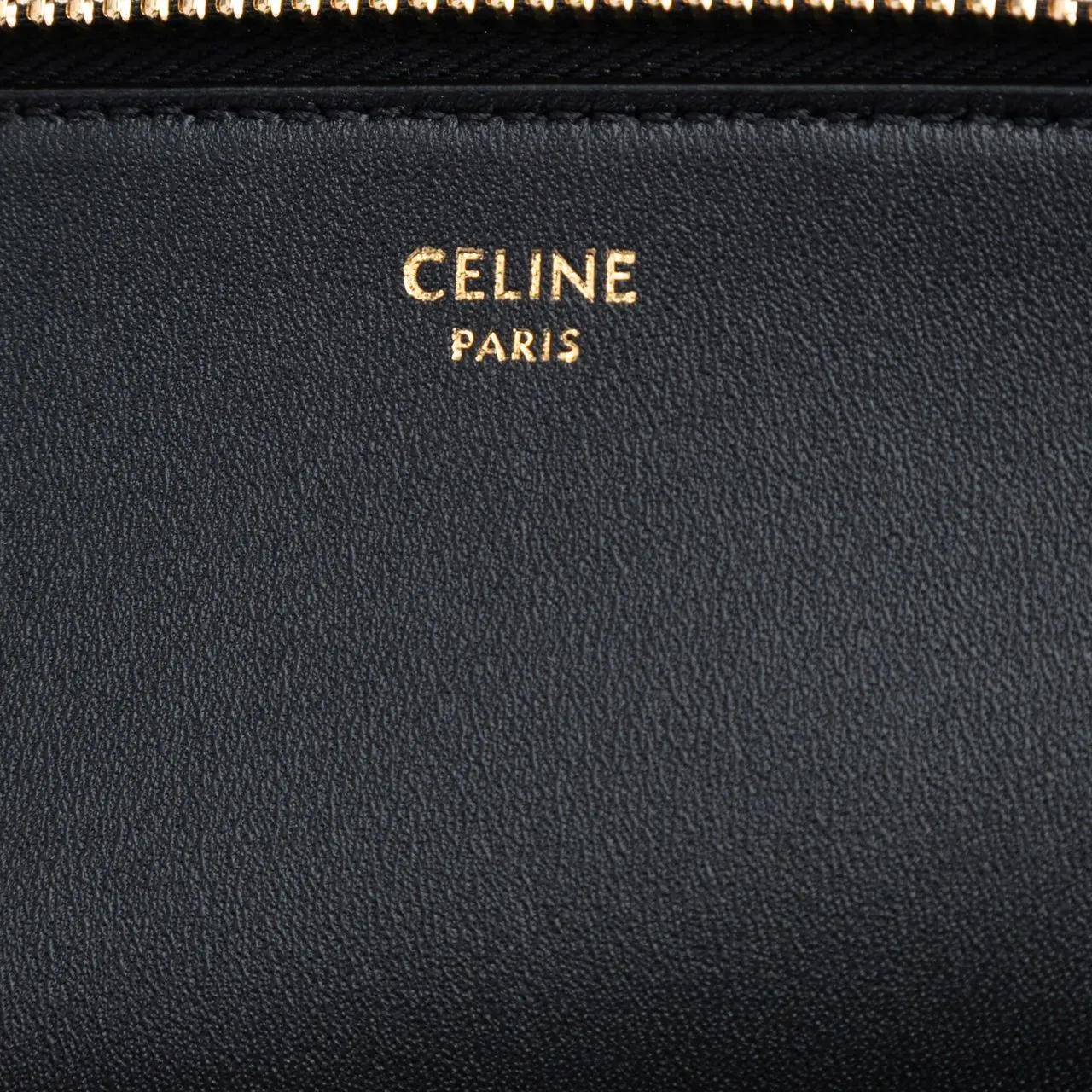 Thumbnail - Celine Clutches - Shiny Calfskin Triomphe Pouch - Gr. unisize - in Schwarz - für Damen