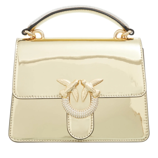 PINKO Love One Top Handle Mini Light Oro-Shiny Gold Crossbody Bag