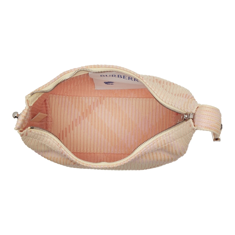 Burberry Hobo Bag Check Pattern Zipped Tote Bag Sherbet(Image 5)