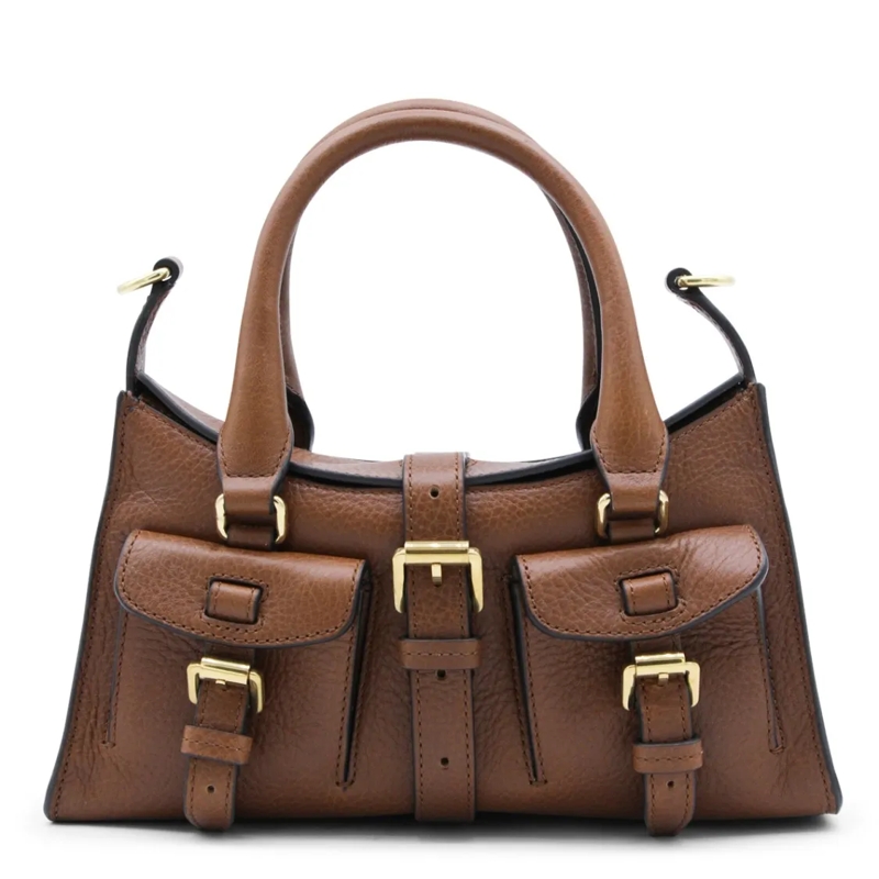 Mulberry Schultertasche Brown Leather Mini Roxanne Heritage Top Handle Bag Brown