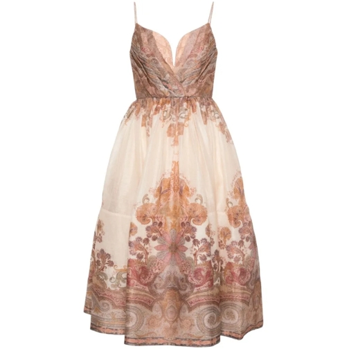 Zimmermann Midi-Kleider Beige Illustration Draped Dress Neutrals