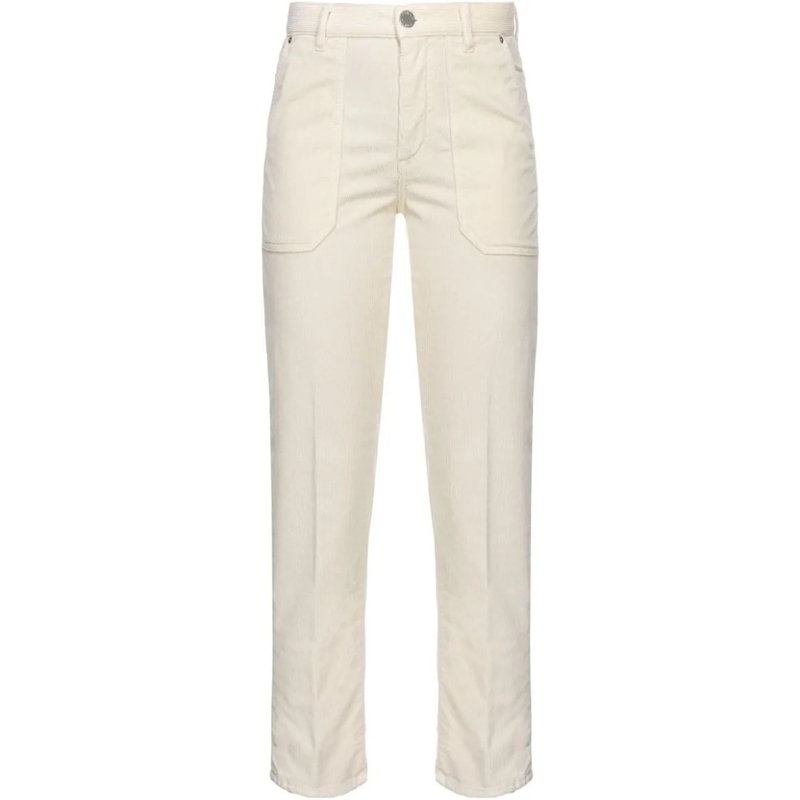 Pinko Pantalon Trousers Bianco Latte weiß
