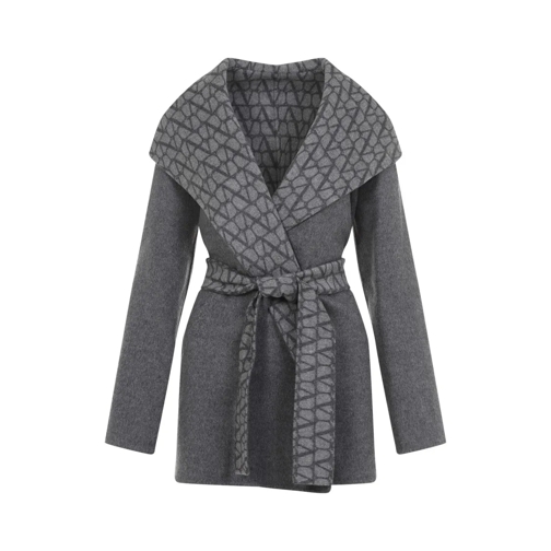 Valentino Double Grey Virgin Wool Coat Grey 