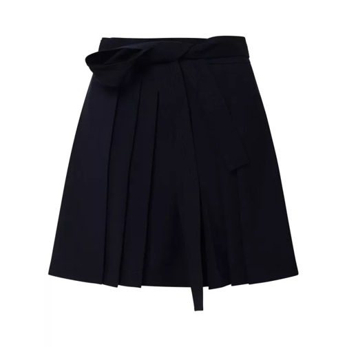 Kenzo Navy Virgin Wool Miniskirt Black 