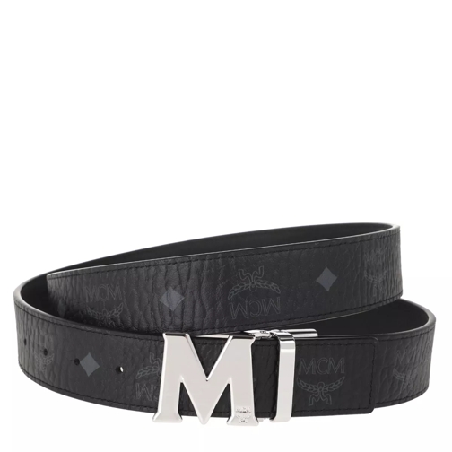 MCM Reversible Shiny Cobalt Belt Black Cintura reversibile