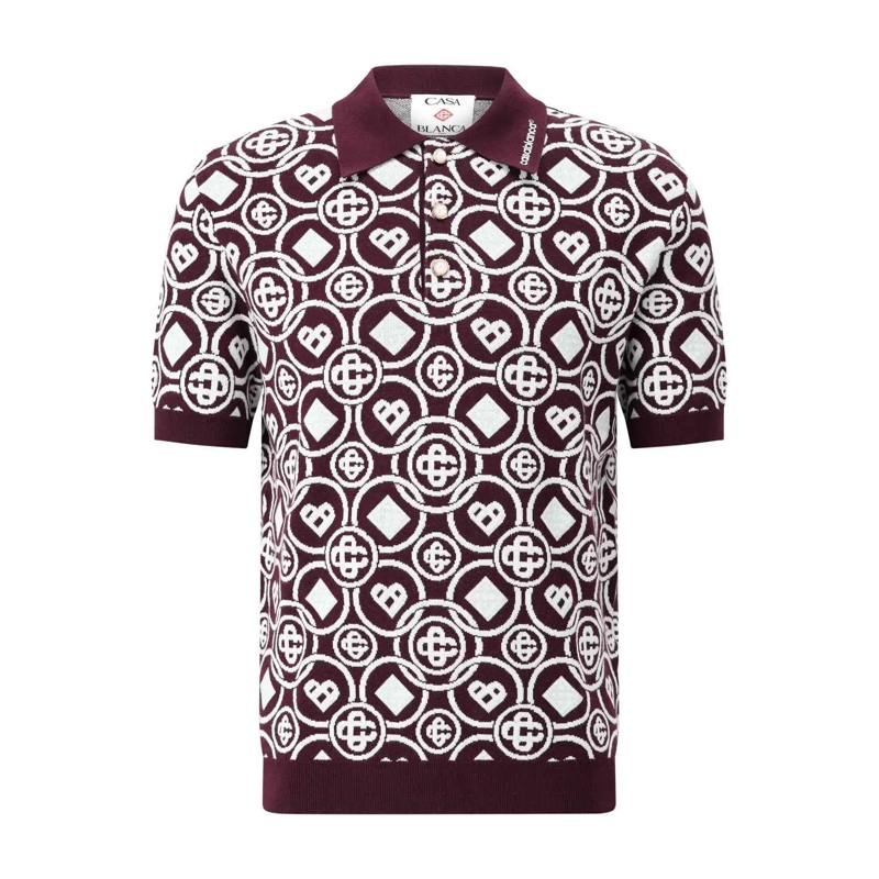 Casablanca Polohemd Poloshirt mit Allover-Logo Lila