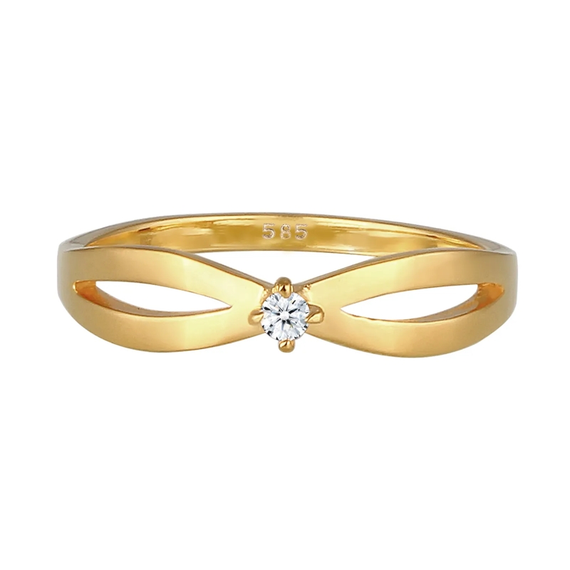 Elli Diamantring Ring Verlobung Vintage Diamant (0.03 ct.) 585 Gelb gold(Image 2)