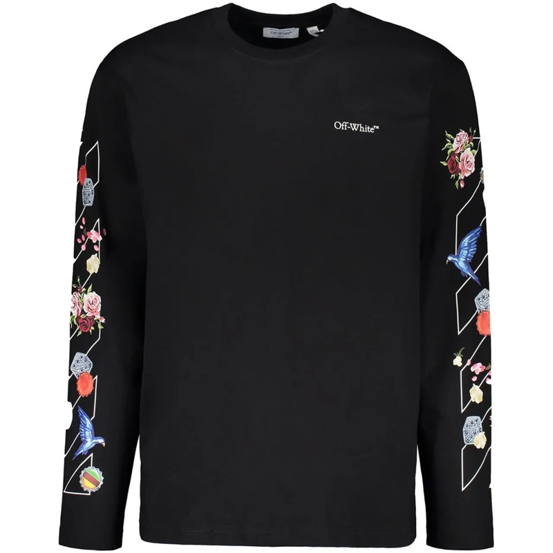 Off-White Legeres Oberteil Off-White Logo Longsleeve T-shirt schwarz