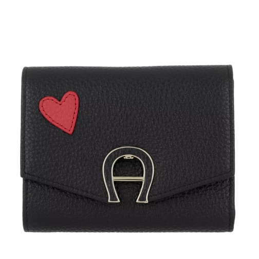 AIGNER Fashion Heart Wallet Black Portemonnaie mit Überschlag