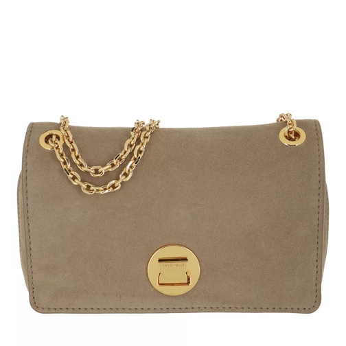 Coccinelle Liya Handbag Suede Leather New Taupe Minitasche