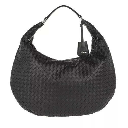 Abro Piuma Woven Hobo Bag Black/Nickel Hobo Bag