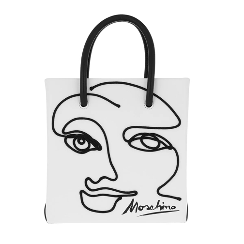 Moschino Shoulder Bag Fantasy Print White Rymlig shoppingväska