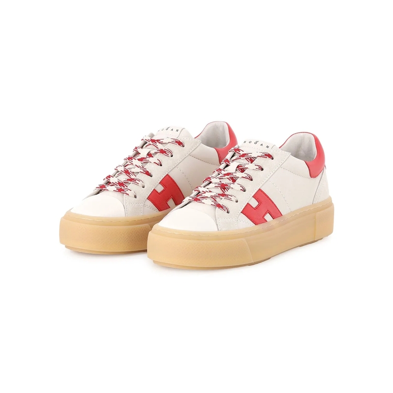 Hogan Schnürschuhe Sneaker aus Leder beige