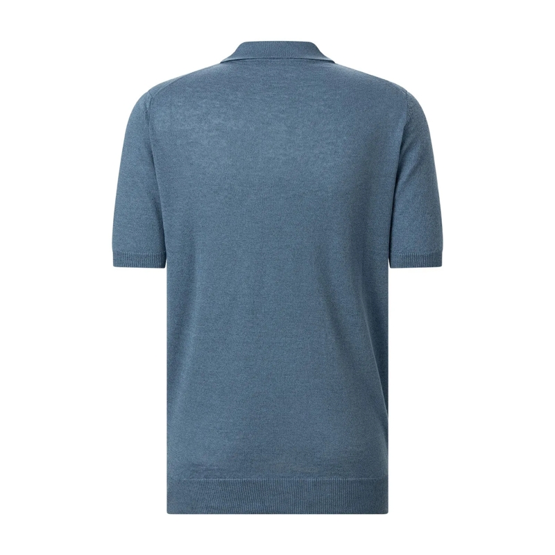 FILIPPO DE LAURENTIIS Poloshirt Poloshirt aus Baumwolle & Leinen blau(Image 4)