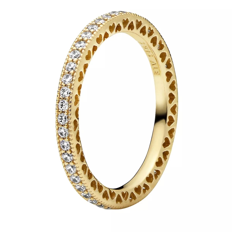 Pandora Eternityring Funkeln und Herzen Ring 14k Gold-plated unique metal blend