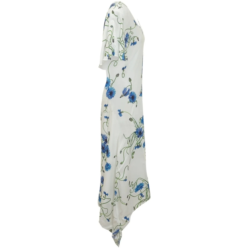 Stella McCartney Robe longue Abito con Scollo a V e Stampa Floreale weiß(Image 3)