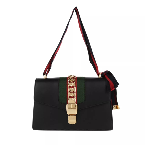 Gucci Sylvie Leather Shoulder Bag Nero Shopper