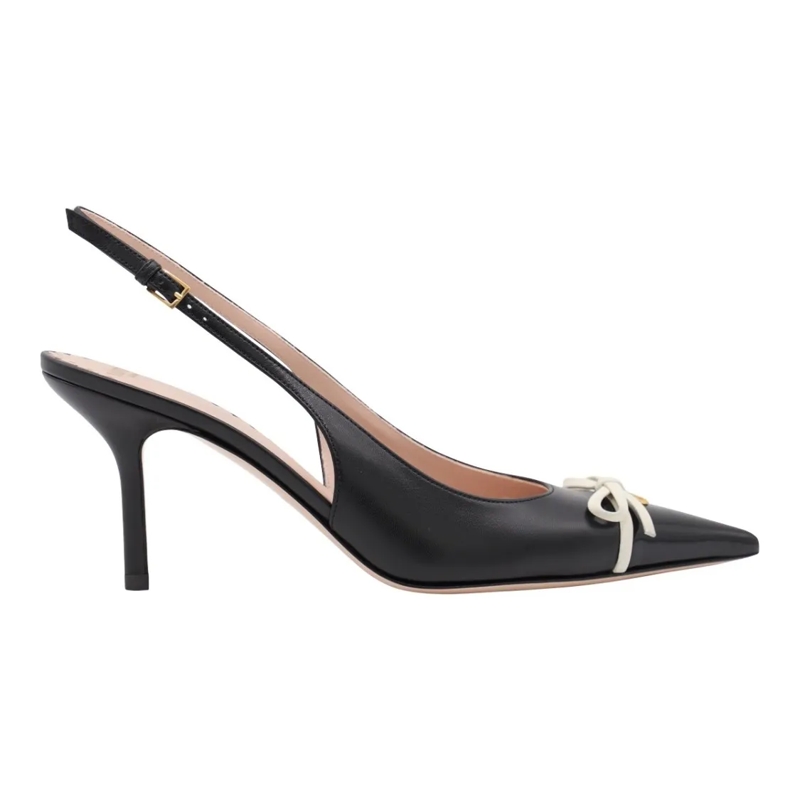 Valentino Garavani Escarpins Pointed-Toe Slingback Heels With Slim Stiletto Black